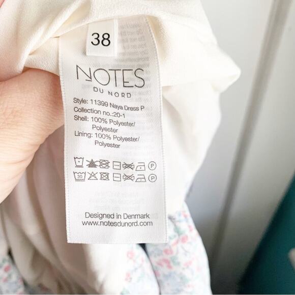 Notes Du Nord Naya Ruched Front Dress Flower Symphony NWT Asymmetrical Hem 8 - Picture 10 of 16